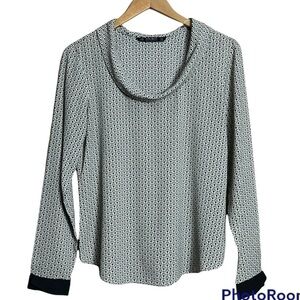 Zara Basic Collection Cowl Neck Print blouse Medium
